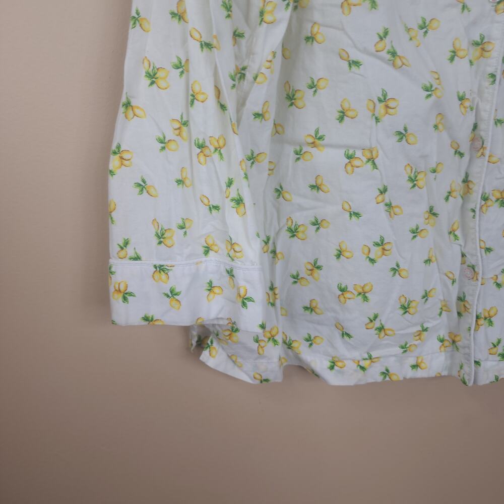 Victoria's Secret Long Sleeve Lemon Button Up Sleep Shirt Size L - Picture 4 of 8